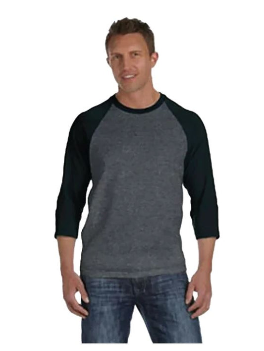 2184 Anvil Adult Heavyweight Raglan 3 Qtr Sleeve Tee