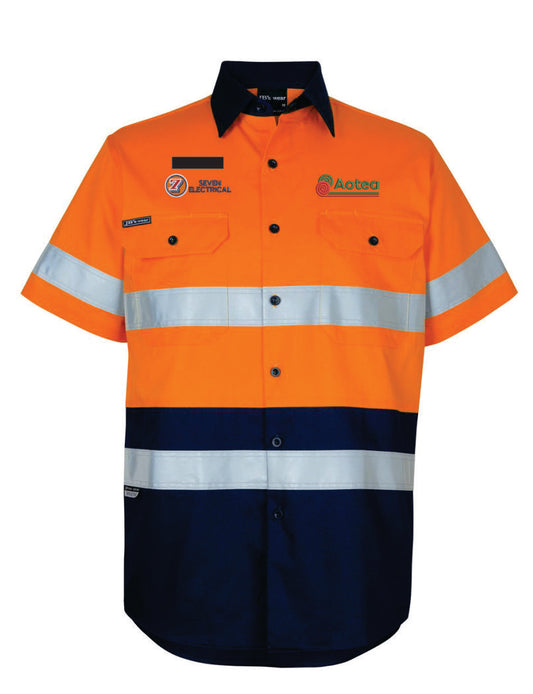 Seven Electrical SS Work shirt with embroidery and velcro strip for name tags