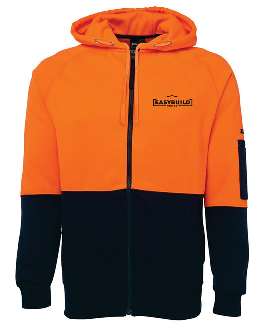 EasyBuild Hi Vis Full Zip Fleecy Hoodie