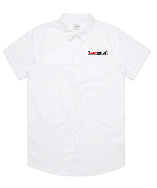 EasyBuild Men's White Oxford Short Sleeve Shirt