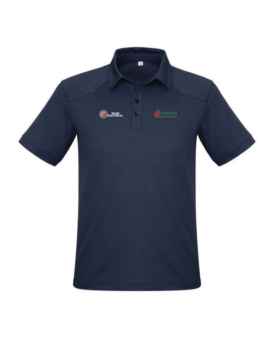 Seven Electrical Short Sleeve Navy Polo