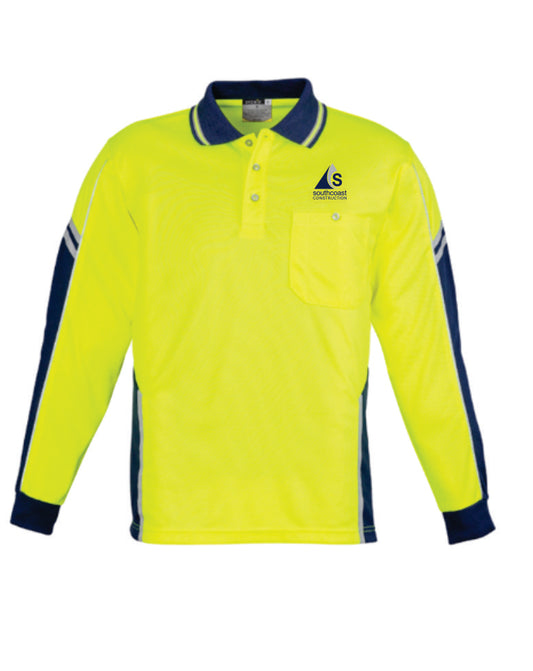 Southcoast Construction Hi Vis Squad Long Sleeve Polo