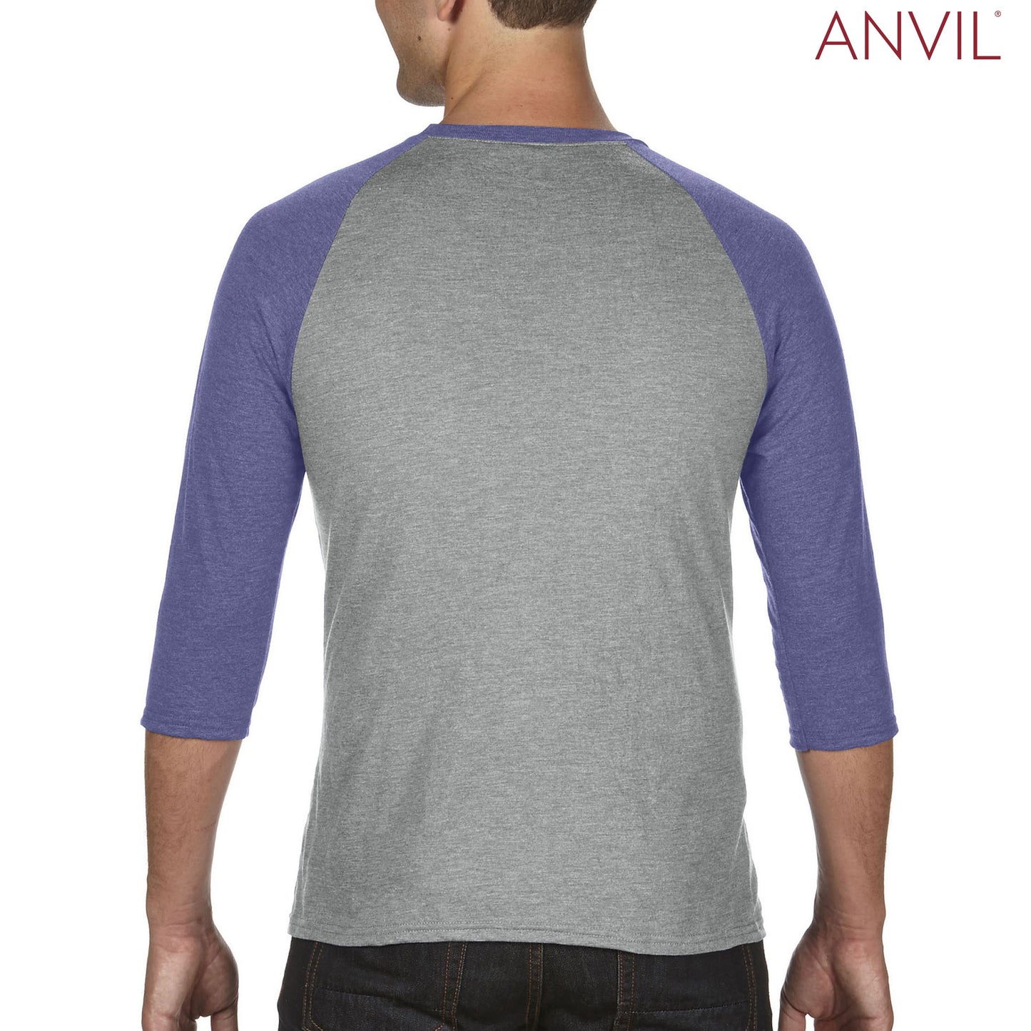 6755 Anvil Adults Tri-Blend ¾ Sleeve Raglan T-Shirt