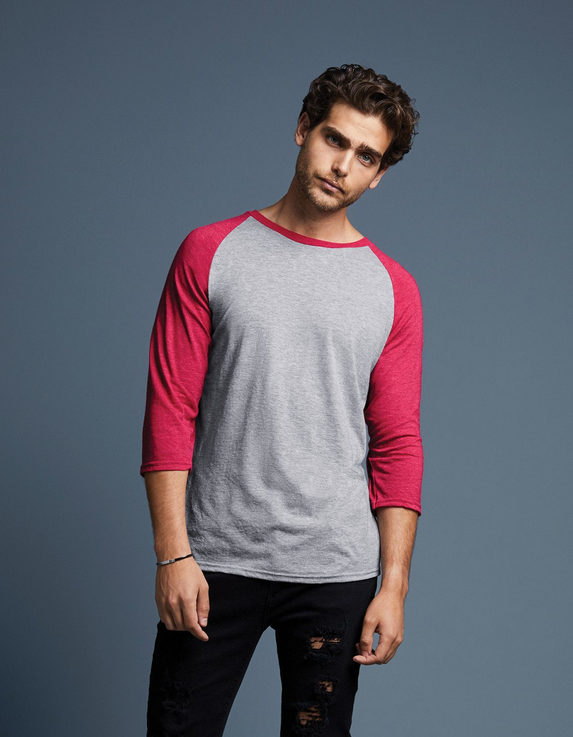 6755 Anvil Adults Tri-Blend ¾ Sleeve Raglan T-Shirt