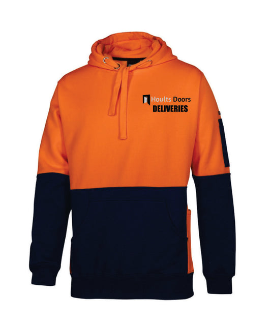 Hoults doors Hi Vis Hoodie Deliveries