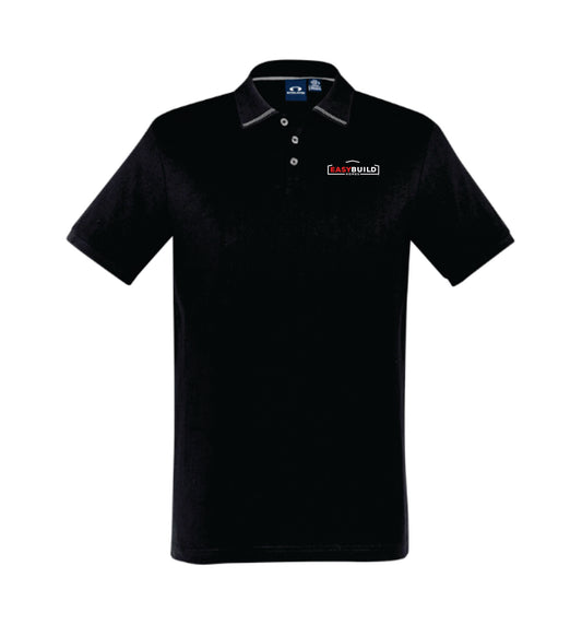EasyBuild Men's Black Cotton Polo