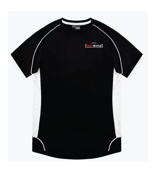 EasyBuild Unisex Black/White Quick Dry Tee